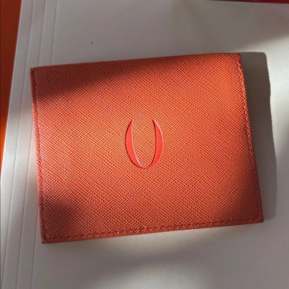 Orange leather 4 slot Card Holder wallet